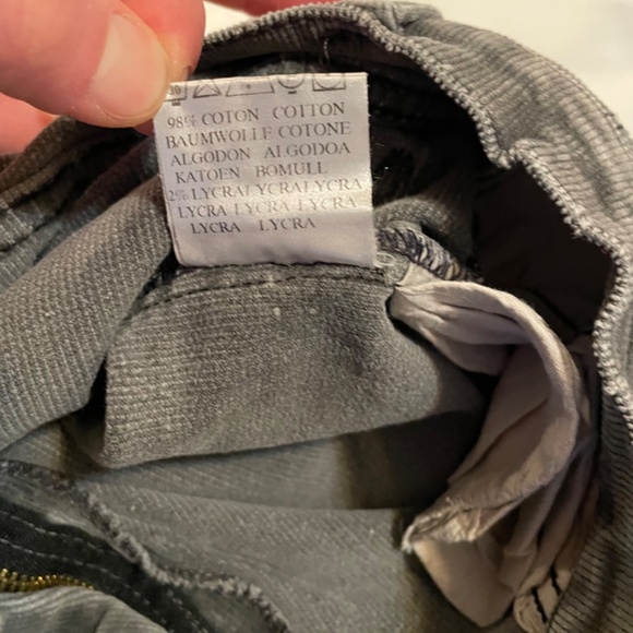 RARE! Y2K Grey Corduroy Hippie Flare Bellbottom MADE IN FRANCE AMNESIA JEANS - Picture 4 of 7